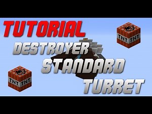 Minecraft: Destroyer Turret Cannon Showcase + Tutorial (Movecraft Compatible)