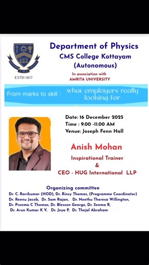 CMS COLLEGE KOTTAYAM (OFFICIAL) on Instagram