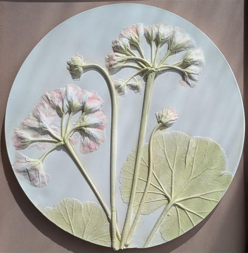 Cornish Botanical Plaster Cast Tile, Pelegonium Geranium Flowers Bas Relief, Original Wall Art - Etsy UK