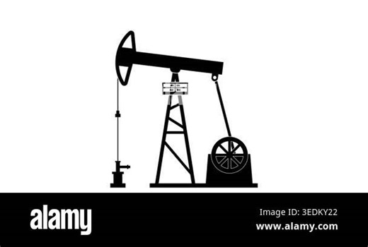 Oil pumpjack loop animation. Industrial oil pump tower seamless loop with nodding donkey horsehead moves up and down while the drive wheel rotates Stock Video Footage - Alamy
