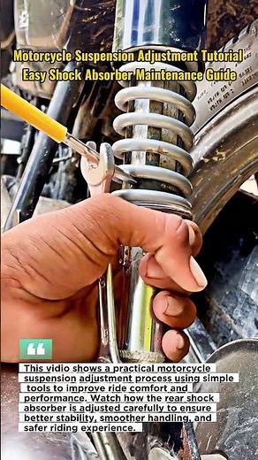 Motorcycle Suspension Adjustment Tutorial | Easy Shock Absorber Maintenance Guide