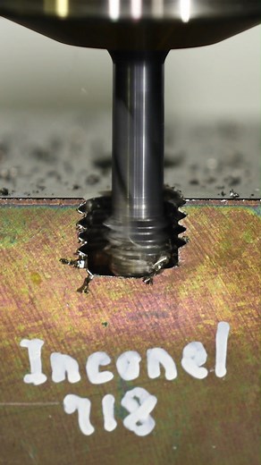 Tungaloy-NTK America, Inc. on Instagram: "Drill, thread, and chamfer Inconel all with one tool using Tungaloy's SolidThread! 💥🔥✨ Cutting Parameters: Vc = 30 m/min, fz = 0.013 mm/t | Material : Inconel 718 (45.6 HRC) Tool: MTECD08078D231.5ISO #cnc #machining #machinelearning #CuttingTools #engineering #tungaloy"
