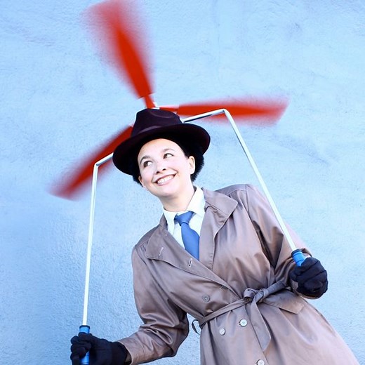 Inspector Gadget Costume With Motorized Helicopter