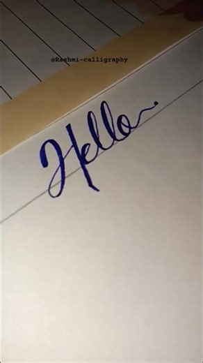 How to write Hello in calligraphhy #shorts#handwriting#calligraphytutorial#calligraphy#youtubeshorts