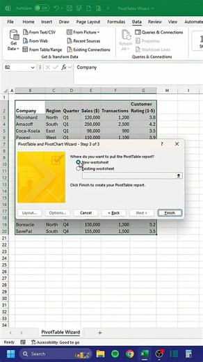 The PivotTable Wizard in Excel‼️ #excel