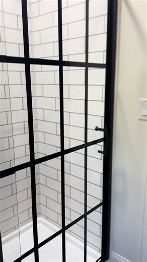 Shower complete. Pup approved! #utile #masterbath #bathroomdesign