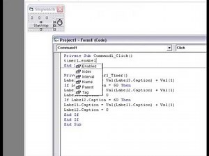 how to make a stop watch in Visual Basic 6.0