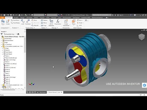 Roots blower [Pump] - Two lobed cycloidal rotor | Autodesk Inventor