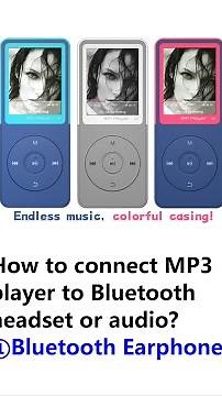 How to connect MP3 player to Bluetooth headset or audio?①#bluetooth_earphone #musicplayer #mp3