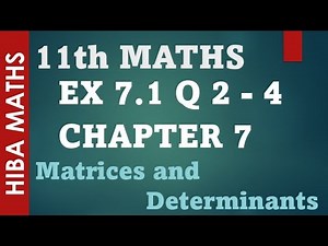 11th maths chapter 7 exercise 7.1 question 2-4 matrices and determinants tn syllabus