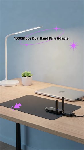 1300Mbps USB WiFi ethernet adapter, Dual Band 5G/2.4G Wireless Network Card with 5dBi Antenna. For Desktop PC Laptop. Windows Mac Linux Compatible