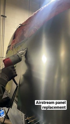 Replacing panels on an airstream #airstream #camper #vintagecamper #airstreamrestoration