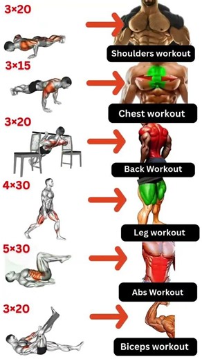 💪 6 Full-Body Power Moves Just 5 Minutes! 🚀 No equipment, no excuses 💥Sculpted shoulders #workout