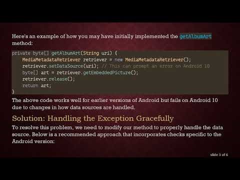 Resolving the java.lang.IllegalArgumentException Error in MediaMetadataRetriever on Android 10