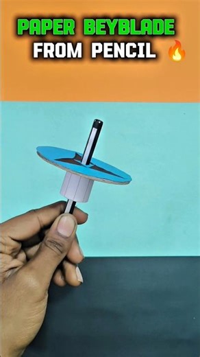 Paper Beyblade From Pencil 🔥 | Easy Handmade Beyblade #shorts #trending