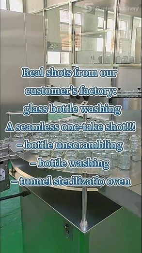 Real Factory Footage | Complete Glass Bottle Washing & Drying Line