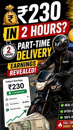 "Part-Time Delivery Income Revealed | ₹230 in 2 Hours!" #shorts #youtubeshorts