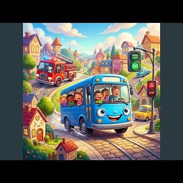 Big Blue Bus Wheels Moving Fast