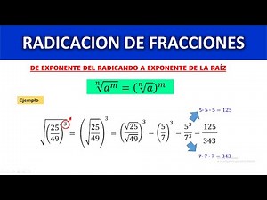 Propiedades de la radicación de fracciones – De exponente del radicando a exponente de la raíz