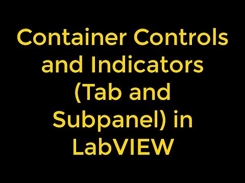 Container Controls and Indicators (Tab and Subpanel) in LabVIEW