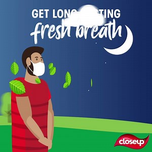 Make sure your mouth is still protected and fresh even when you’ve got a mask on! Use closeup with antibacterial mouthwash for long-lasting fresh breath that kills 99% of bacteria. | Closeup