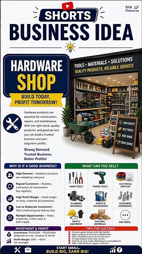 Hardware Shop Business Idea 2026 | Small Investment, Big Profit! 💰 #shorts