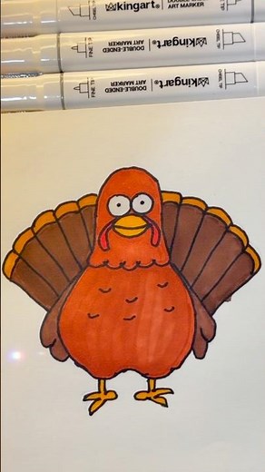 🎨 Easy Turkey Drawing for Thanksgiving 🦃 #thanksgiving