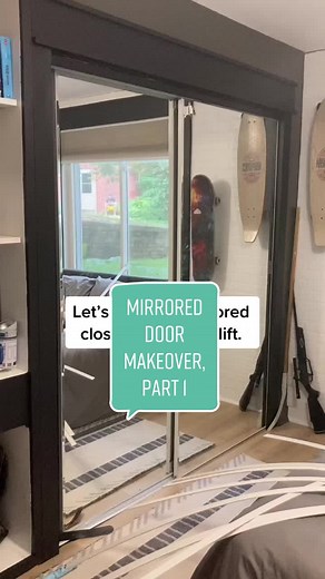 Mirrored Closet Door Makeover Tutorial