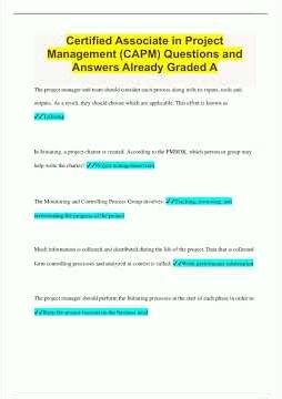 Certified Associate in Project Management CAPM Questions and Answers Already Graded A1922