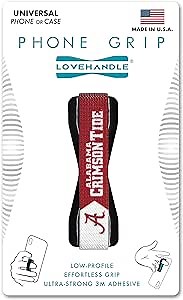 Alabama Crimson Tide Phone Grip for Most Smartphones and Mini Tablets - Elastic Strap Finger Grip - Officially Licensed Collegiate NCAA Product by LOVEHANDLE