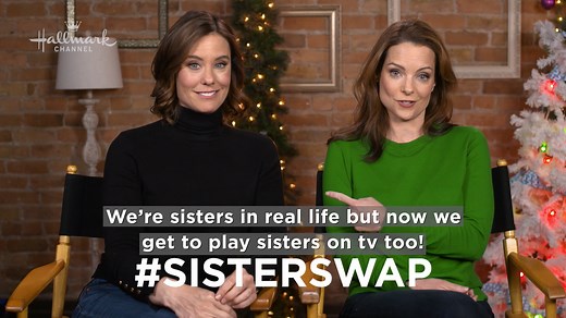 Tomorrow, see these real-life sisters ham it up both on screen and off in the all new "Sister Swap: A Hometown Holiday" starring Kimberley Williams-Paisely and Ashley Williams! | Hallmark Channel