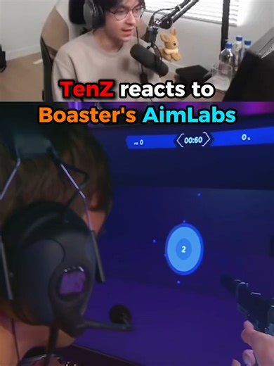 TenZ Reacts to Boaster's INSANE AimLabs Grids