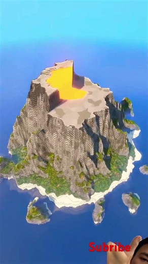 Build a volcano in Minecraft. #minecraft #minecraftbuilding #minecrafttutorial #minecraftjava