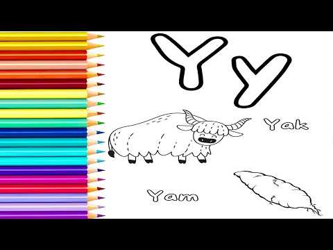 Fun Coloring Y is for Yak and Yam While Learning Phonics #coloring #alphabet #phonics