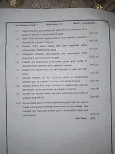 Life Orientation /Grade 11Source-based taskMDoE / 31 January ... | Filo