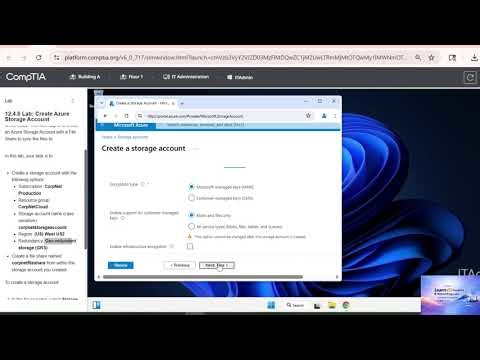 CompTIA A+ 12.4.6 Lab | Create Azure Storage Account | Step-by-Step Guide