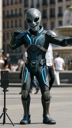 Galactic dance attempt in the plaza — watch the moves 👽