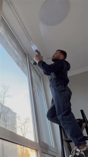 Installing ceiling curtain rails #handyman #diy #homefix #shorts