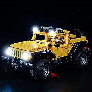 Kyglaring LED Light Kit Compatible with Lego Jeep Wrangler Technic 42122 Building Blocks, Upgraded Touch Control & Dimming, Lights Only