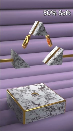 0% vs 100% Soft TWO Golden Cylinder ¦ 3DCG Soft Physics Simulation