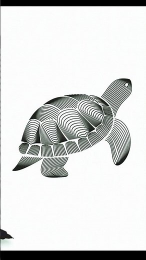 This Turtle Drawing Will Mess With Your Brain! 🐢 #shorts #art #drawing
