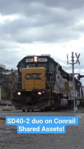 SD40-2 duo on Conrail! #train #railway #conrail #railroad #freighttrain #generalmotors