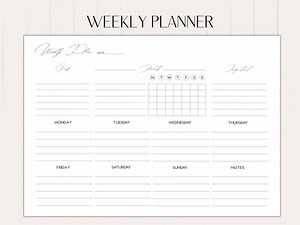 Weekly Planning Page | Simple & Elegant Planner With Habit Tracker | DIGITAL DOWNLOAD | Notability or Goodnotes | Printable 3 Sizes - Etsy