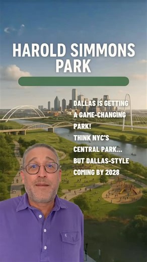 Dallas is getting a game-changing park! Harold Simmons Park will soon bring 250 acres of trails, playgrounds, art, and skyline views right along the Trinity River—linking downtown with West Dallas and Oak Cliff. Think NYC’s Central Park… but Dallas-style! Coming by 2028, this is the future of outdoor life in the city. #DallasParks #HaroldSimmonsPark #TrinityRiver #UrbanGreenSpace #DFWDevelopment | Jeremy Woodson