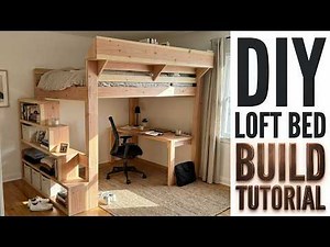 How to Build a Queen Loft Bed with Desk & Stairs