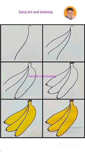 🖌️ Easy drawing banana step by step DIY ❤️#art#drawing #pencildraw #easydrawing #shorts#styoutube