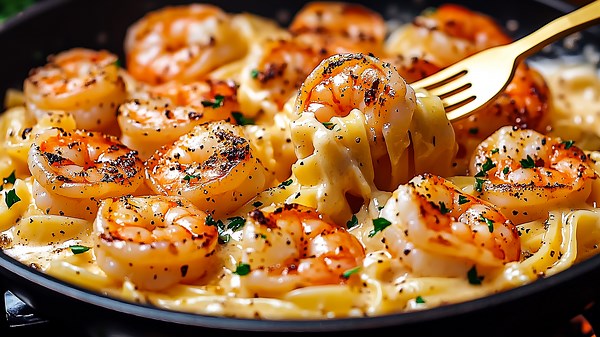 The most delicious creamy shrimp pasta I’ve ever made! Simple and so delicious