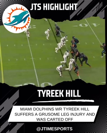 Miami Dolphins WR Tyreek Hill suffers a grusome leg injury and was carted off. Prayers to Hill and a speedy recovery #NFL | Justin Time Sports