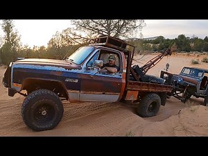 RAT ROD Tow Truck Rescues JEEP!!