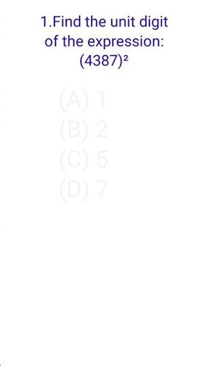 Aptitude unit digit question